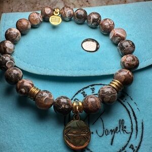 Brown and Gold Beaded Bracelet